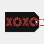 Red Tartan Weihnachten glückliche Tage Geschenkanhänger (Vorderseite (Horizontal))