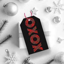 Red Tartan Weihnachten glückliche Tage Geschenkanhänger