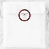 Red Tartan Weihnachts-Rücksendeadresse Runder Aufkleber (Tasche)