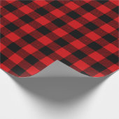 Red Tartan Weihnachtswrapping Paper Geschenkpapier (Ecke)