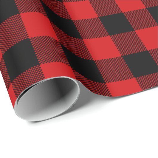 Red Tartan Weihnachtswrapping Paper Geschenkpapier (Rolleneckpunkt)