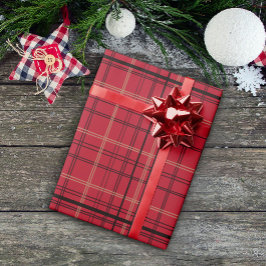 Red Tartan Weihnachtswrapping Paper Geschenkpapier