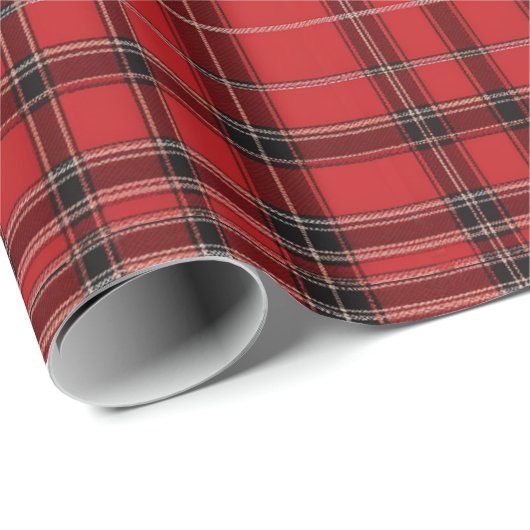 Red Tartan Wrapping Paper Geschenkpapier (Rolleneckpunkt)