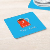 Red Tasse Tee Time Paper Untersetzer (angewinkelt)