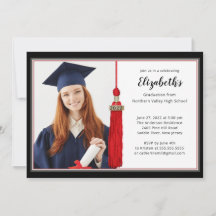 Red Tassel Foto Graduation Party Einladung