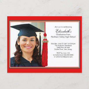 Red Tassel Foto Graduation Party Einladung 2012
