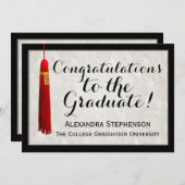 Red Tassel Herzlichen Glückwunsch Graduate Abschlu Einladung (Vorne/Hinten)