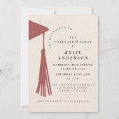 Red Tassel High School Graduation Party Einladung (Vorderseite)