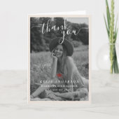 Red Tassel Senior Photo High School Graduation  Dankeskarte (Vorderseite)