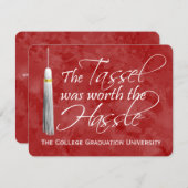 Red Tassel war den schweren Uni-Abschluss wert Einladung (Vorne/Hinten)