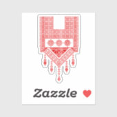 Red Tatreez Cross Stitch Traditionelle Stickerei Aufkleber (Blatt)