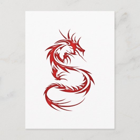 Red Tattoo Dragon Postkarte (Vorderseite)