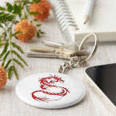 Red Tattoo Dragon Schlüsselanhänger (Seite)