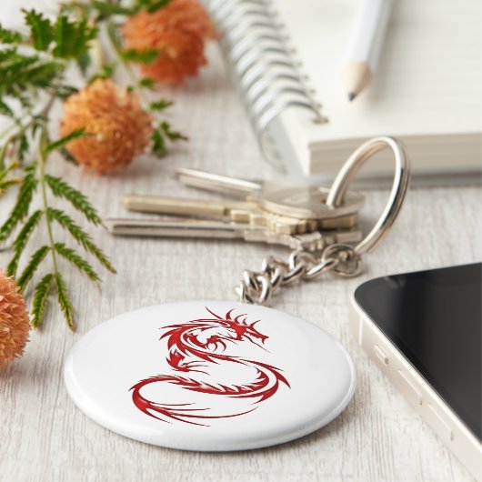 Red Tattoo Dragon Schlüsselanhänger (Seite)