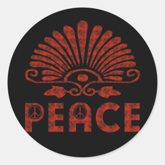 Red Tattoo Peace Art Runder Aufkleber (Vorderseite)