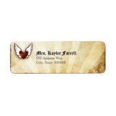 Red Tattoo Winged Heart Address Label (Vorne)