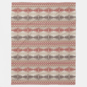 Red Taupe Beige Dark Brown Tribal Art Muster Fleecedecke (Vorderseite)