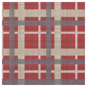 Red Taupe Brown Gray Blue Tartan Squares Muster Stoff (Nahaufnahme)