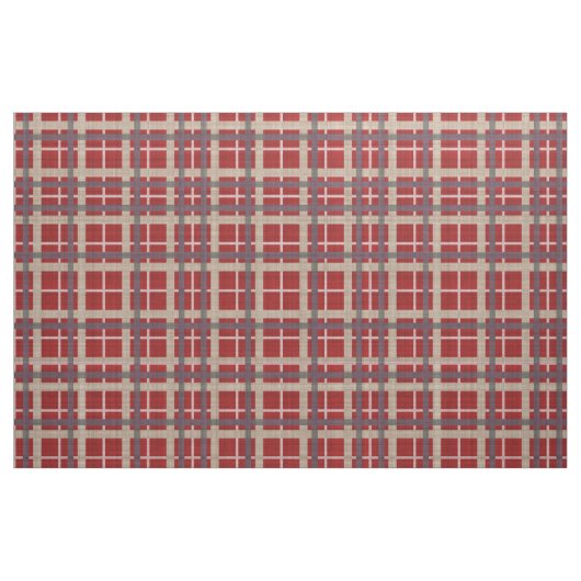 Red Taupe Brown Gray Blue Tartan Squares Muster Stoff (Fat Quarter (45,7 x 55,9 cm))