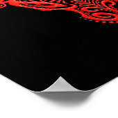 Red Taurus Zodiac auf schwarz Poster (Ecke)