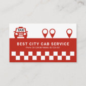 Red Taxi Karo Lokalisierungssymbole Treiber für di Visitenkarte (Vorderseite)
