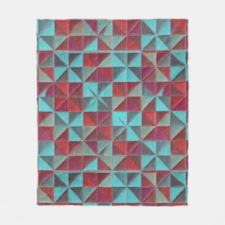 red, teal, purple, and gray quilt fleecedecke