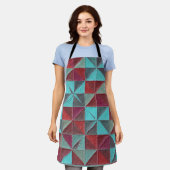 red, teal, purple, and gray quilt schürze (Getragen)