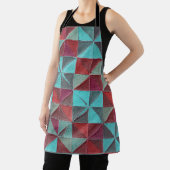 red, teal, purple, and gray quilt schürze (InSitu)