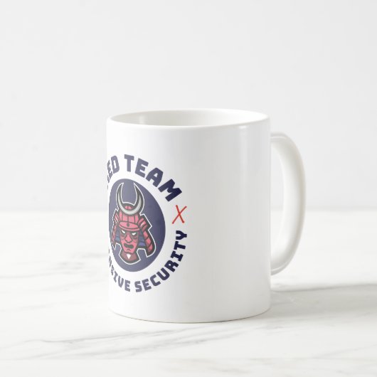 Red Team Cybersecurity-Tasse Kaffeetasse (VorderseiteRechts)