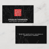 Red Tech Circuit Logo Visitenkarte (Vorne/Hinten)