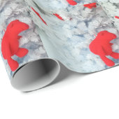 Red Teddy Bär in Christmas Tree Geschenkpapier (Rolleneckpunkt)