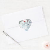 Red Teddy Bär in Christmas Tree Herz-Aufkleber (Umschlag)