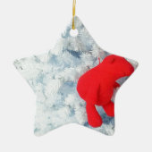 Red Teddy Bär in Christmas Tree Keramikornament (Vorne)