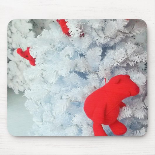 Red Teddy Bär in Christmas Tree Mousepad (Vorne)