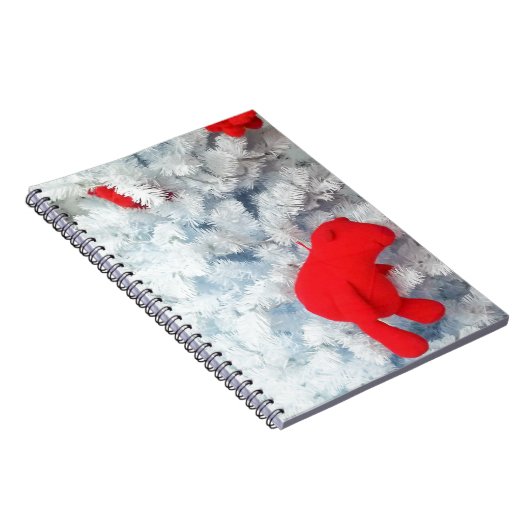 Red Teddy Bär in Christmas Tree Notizblock (Rechte Seite)