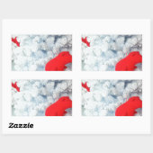 Red Teddy Bär in Christmas Tree Rechteckiger Aufkleber (Blatt)