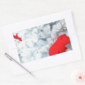 Red Teddy Bär in Christmas Tree Rechteckiger Aufkleber (Umschlag)