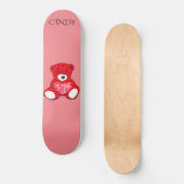 Red Teddy Bären Skateboard, individuelle Name. Skateboard (Vorderseite)