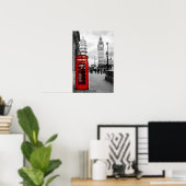 Red Telefone Big Ben London Landscape Poster (Heimbüro)