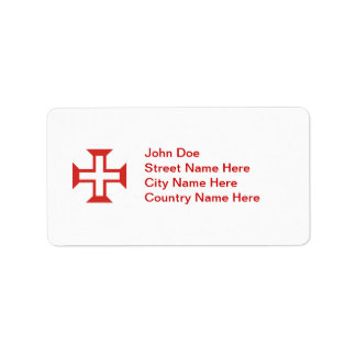 Red Templar Cross Adressaufkleber