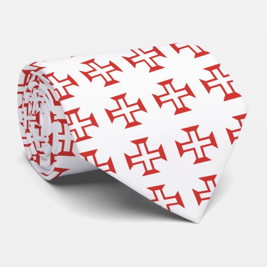 Red Templar Cross pattern Krawatte (Gerollt)