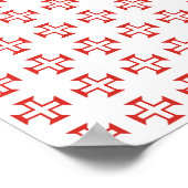 Red Templar Cross pattern Poster (Ecke)
