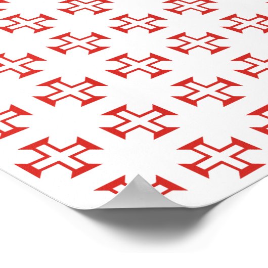 Red Templar Cross pattern Poster (Ecke)