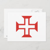 Red Templar Cross Postkarte (Vorne/Hinten)
