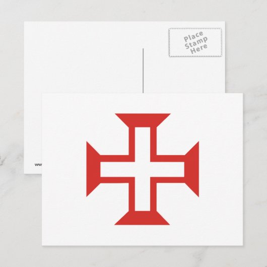 Red Templar Cross Postkarte (Vorne/Hinten)