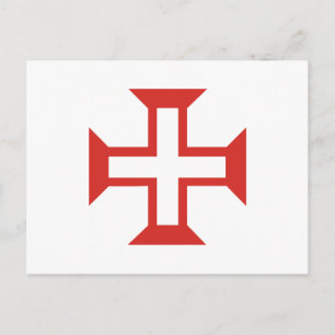Red Templar Cross Postkarte