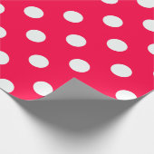 Red Template White Polka Dots Weihnachten Elegant Geschenkpapier (Ecke)