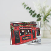 Red Temple Bar pub in Dublin, Irland Postkarte (Stehend Vorderseite)