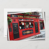 Red Temple Bar pub in Dublin, Irland Postkarte (Vorne/Hinten)