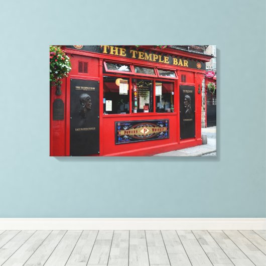 Red Temple Bar pub in Dublin Leinwand (Insitu (Holzboden))